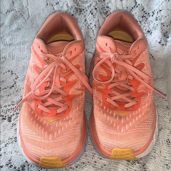 HOKA ONE ONE GAVIOTA WOMEN SIZE 9B RUNNING SHOES ORANGE - Picture 7 of 8